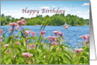 Birthday, Lake, Sailboat, and Flowers card