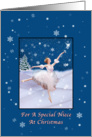 Christmas, Niece, Snow Queen Ballerina, Star, Snowflakes card