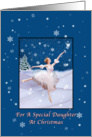 Christmas, Daughter, Snow Queen Ballerina, Star, Snowflakes card