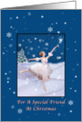 Christmas, Friend, Snow Queen Ballerina, Star, Snowflakes card