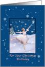 Christmas, Birthday, Snow Queen Ballerina, Star, Snowflakes card