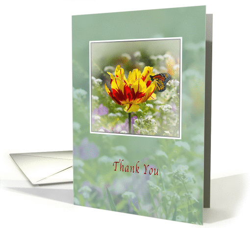 Thank You, Flowers and Butterfly card (1019127)