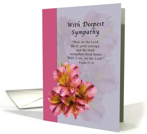 Sympathy, Religious, Pink Alstroemeria Flowers card (1026905)