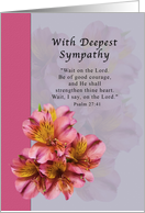 Sympathy, Religious, Pink Alstroemeria Flowers card