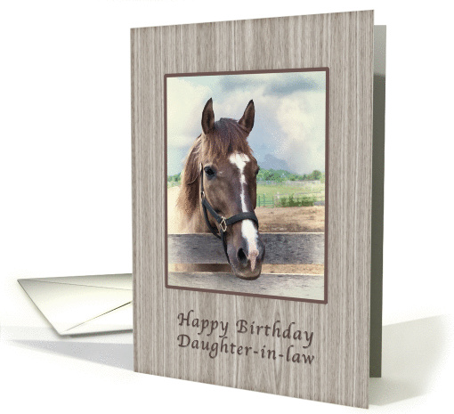 Birthday, Daughter-in-law, Brown and White Horse card (1045411)