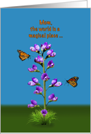 Birthday, Mom, Sweet Peas and Butterflies, Humor card