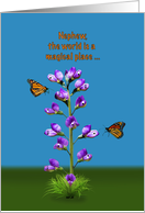 Birthday, Nephew, Sweet Peas and Butterflies, Humor card