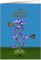 Birthday, Aunt, Sweet Peas and Butterflies, Humor card