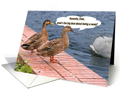 Friendship, Two Ducks and a Swan's Tail card (106947)
