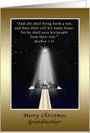 Christmas, Grandmother, Religious, Nativity and Cross card