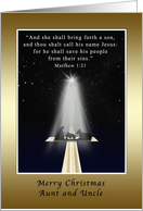 Christmas, Aunt and Uncle, Religious, Nativity and Cross card