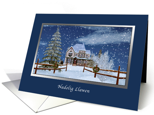 Christmas, Welsh, Nadolig Llawen, Winter Scene card (1149070)