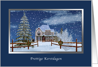 Christmas, Dutch, Prettige Kerstdagen, Winter Scene card