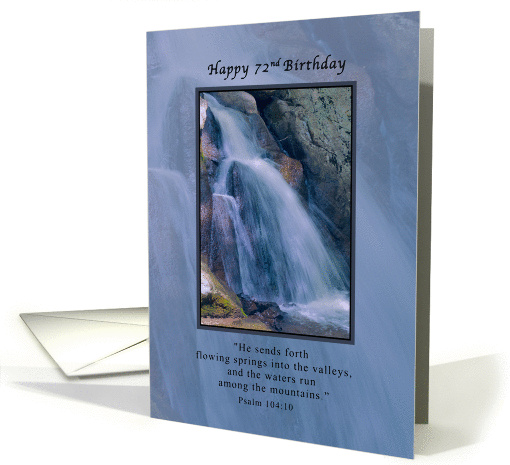 Birthday, 72nd, Religious, Mountain Waterfall card (1166000)