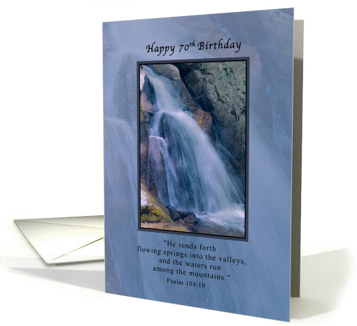 Birthday, 70th, Religious, Mountain Waterfall card (1166004)