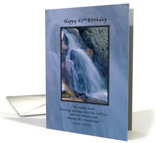 Birthday, 62nd, Religious, Mountain Waterfall card (1166022)