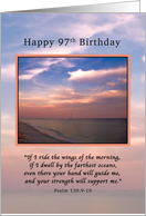 Birthday, 97th, Sunrise at the Beach, Religious card