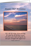 Birthday, 96th, Sunrise at the Beach, Religious card