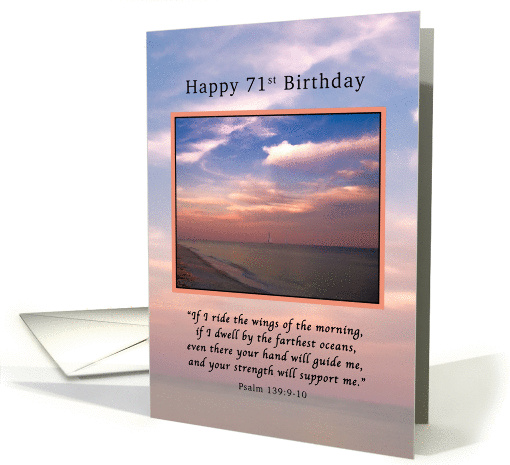 Birthday, 71st, Sunrise at the Beach, Religious card (1185028)