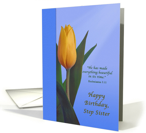 Birthday, Step Sister, Tulip Flower, Religious card (1283896)
