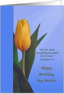 Birthday, Step Mother, Tulip Flower, Religious card