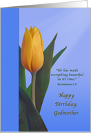 Birthday, Godmother, Tulip Flower, Religious card