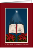 Son and Family, Open Bible Christmas Message card