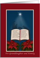 Granddaughter and Family, Open Bible Christmas Message card