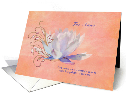Birthday, Aunt, Water Lily, Religious card (1315684)