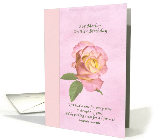 Birthday, Mother, Pink and Yellow Rose card (1331918)