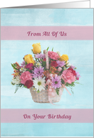 Birthday, From Group, Colorful Flowers in a Basket card