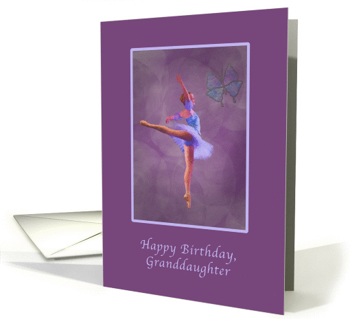 Birthday, Granddaughter, Ballerina in Arabesque Position card