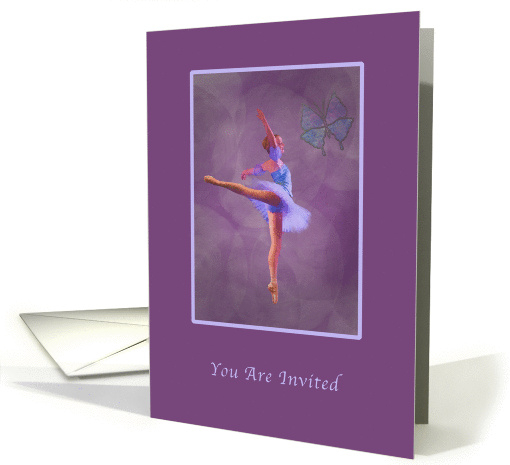 Invitation, Dance Recital, Ballerina in Arabesque Position card