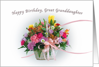 Birthday, Great Granddaughter, Flowers card