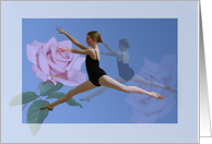 Ballerina and Rose Blank Card