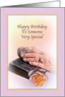 Birthday Card with Aged Hands and Bible card