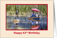 65th Birthday, Two Fishermen at the Lake card