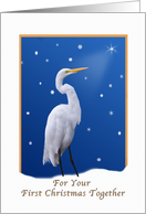 First Christmas Together, Great Egret, Religious card