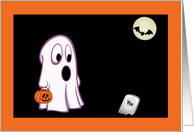 Halloween, Scared Ghost card