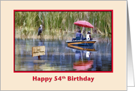 54th Birthday Card with Fishermen and Great Blue Heron card