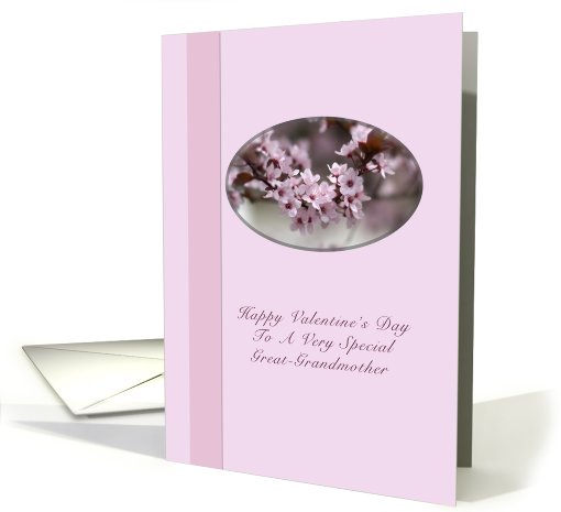 Valentine Card for Great-Grandmother with Pink Flowers card (527967)
