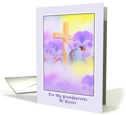 Grandparents's Easter Card  with Flowers and Cross card (570239)