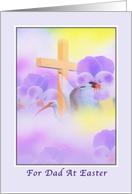 Dad’s Easter Card with Flowers and Cross card