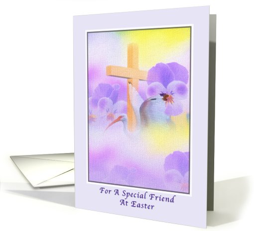 Friend's Easter Card  with Flowers and Cross card (570245)