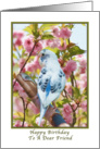 Friend’s Birthday with Bird and Flowers card