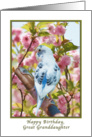 Great Granddaughter’s Birthday with Bird and Flowers card