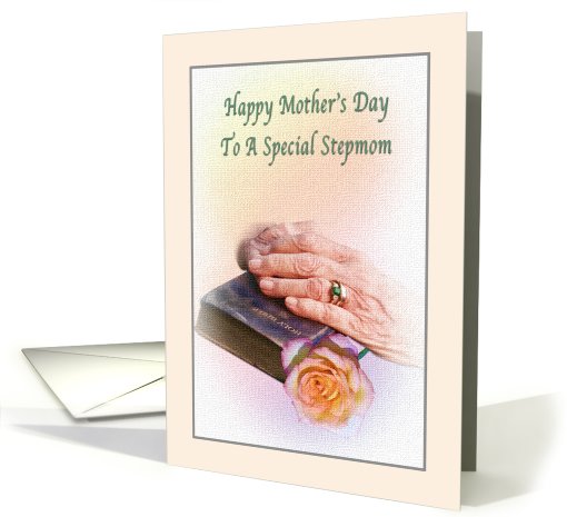 Stepmom's Mother's Day Card with Bible and Rose card (574095)