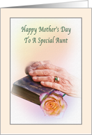 Aunt’s Mother’s Day Card with Bible and Rose card