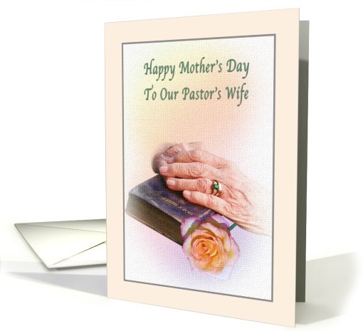 Pastor's Wife's Mother's Day Card with Bible and Rose card (574104)