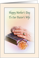 Pastor’s Wife’s Mother’s Day Card with Bible and Rose card